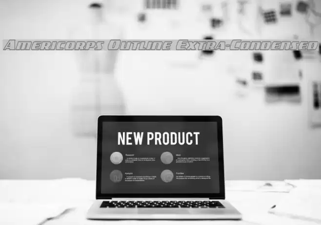 Americorps Outline Extra-Condensed Font examples