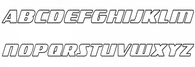 Americorps Outline Extra-Condensed Caratteri MINUSCOLO
