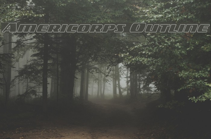 Americorps Outline Font examples