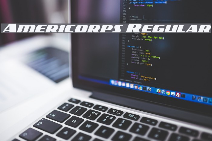 Americorps Regular Font examples
