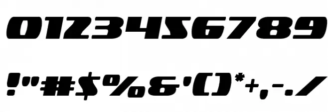 Americorps Semi-Italic Font OTHER CHARS