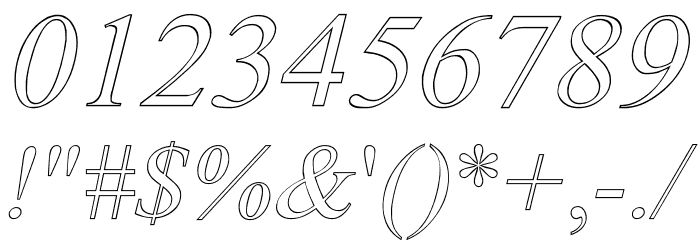 Amerton Outline Italic Font OTHER CHARS
