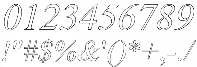 Amerton Outline Italic Font Alte caractere