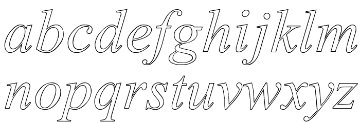 Amerton Outline Italic Font LOWERCASE