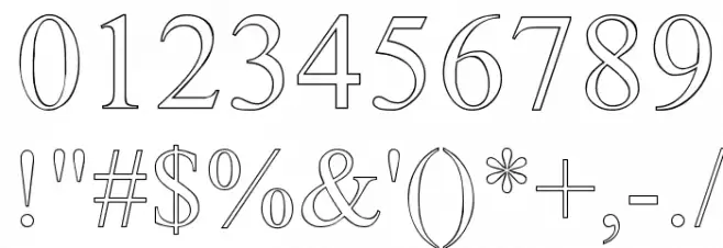 Amerton Outline Font OTHER CHARS