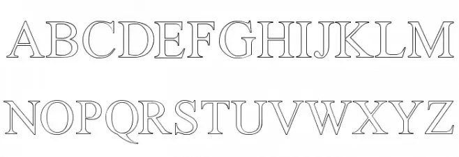 Amerton Outline フォント 大文字