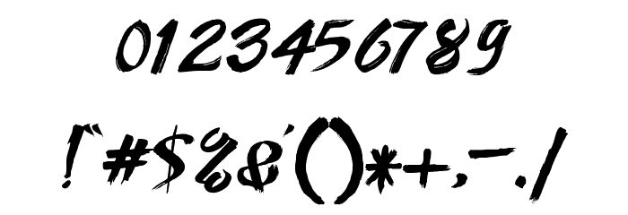 AmeryBrush Font OTHER CHARS