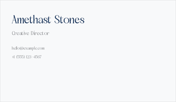 Amethast Stones Business Card