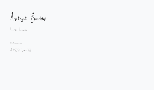 Amethyst Zucchini Business Card