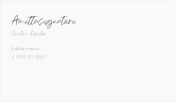 Amettasignature Business Card