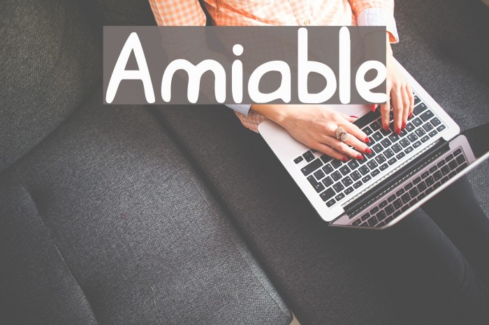 Amiable Font examples
