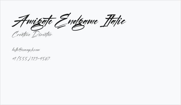 Amigate Endgame Italic Business Card