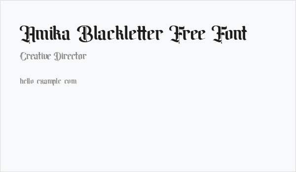 Amika Blackletter Free Font Business Card