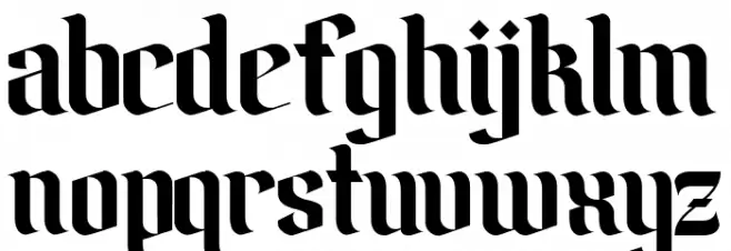 Amika Blackletter Free Font फ़ॉन्ट लोअरकेस