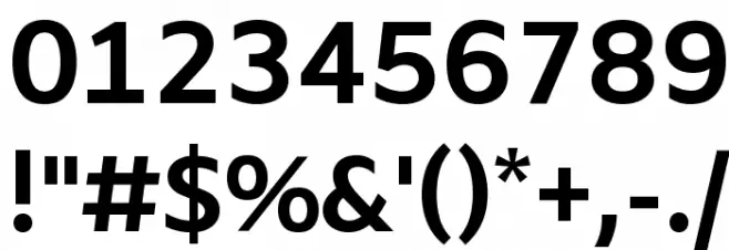 Amiko Bold Font Alte caractere