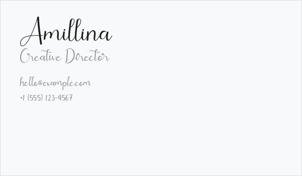 Amillina Business Card