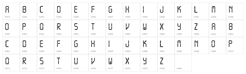 Amin Digital CAPS Character Map