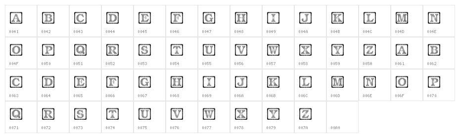Amin_Radiant Buttons Character Map