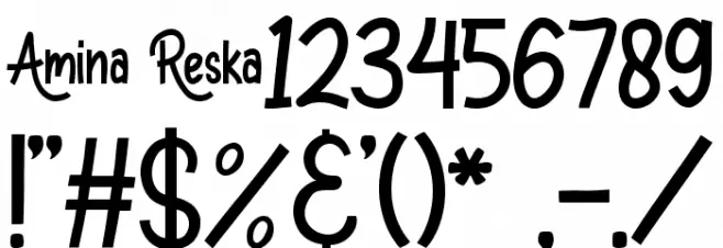Amina Reska Font OTHER CHARS