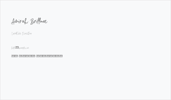 Amirah Brillone Business Card