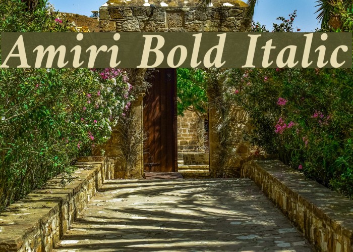 Amiri Bold Italic Font examples