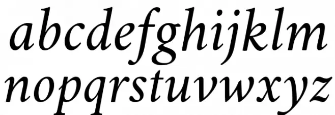Amiri Italic Caratteri MINUSCOLO