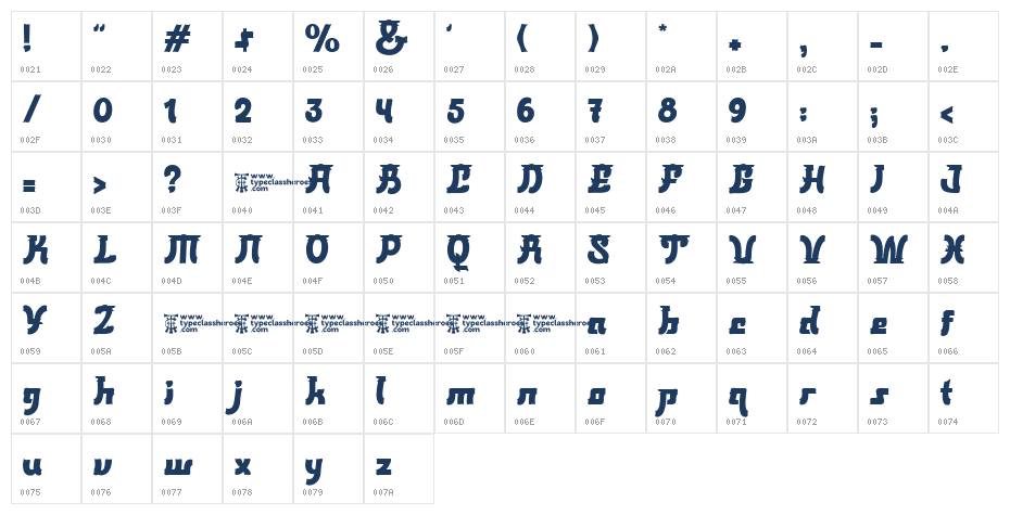 Amitsuya DEMO Character Map