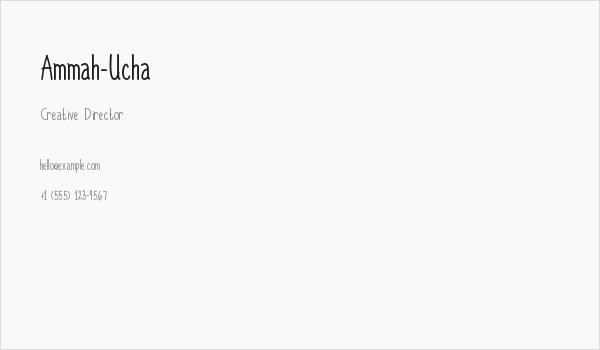 Ammah-Ucha Business Card