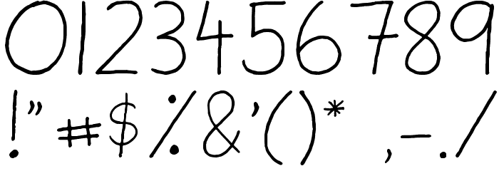 Ammys Handwriting フォント その他の文字