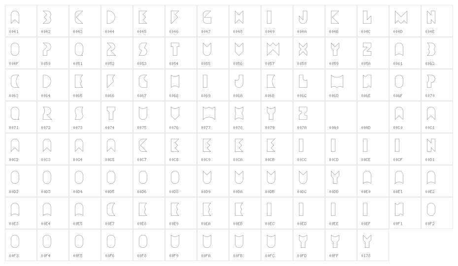 Amneziak Lined Thin Character Map