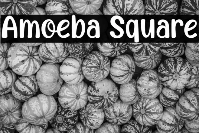Amoeba Square Font examples