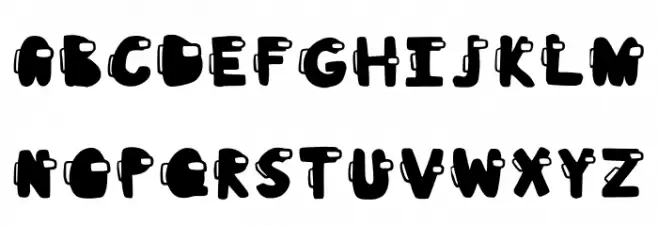 Among Us Filled Schriftart Groß