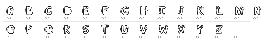 Among Us Regular Character Map