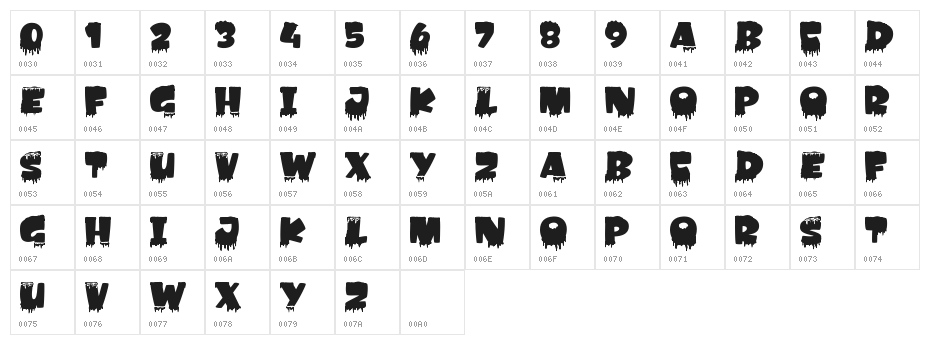 Amonk Ice Character Map