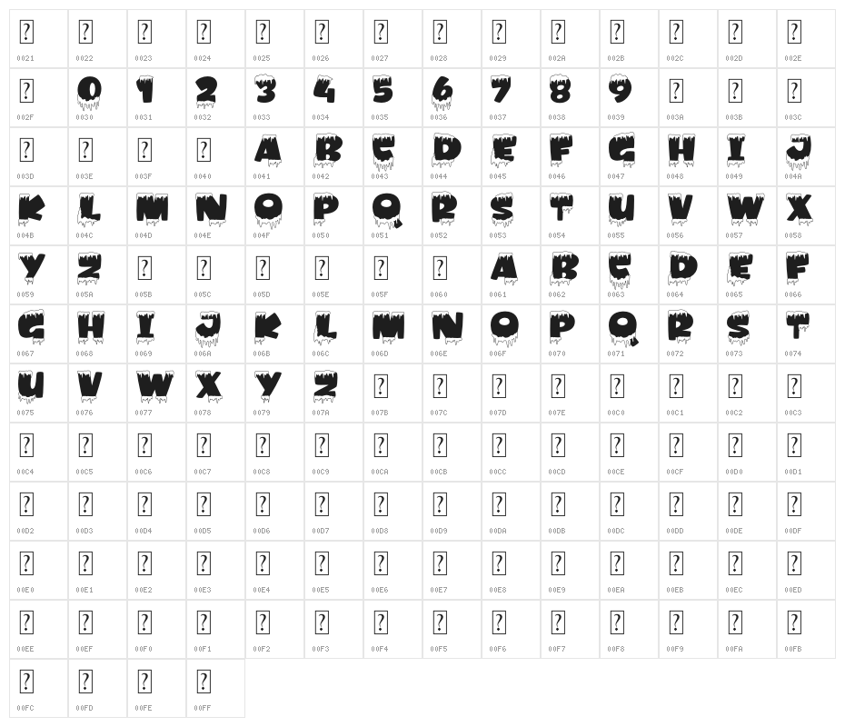 Amonk-Outline Character Map