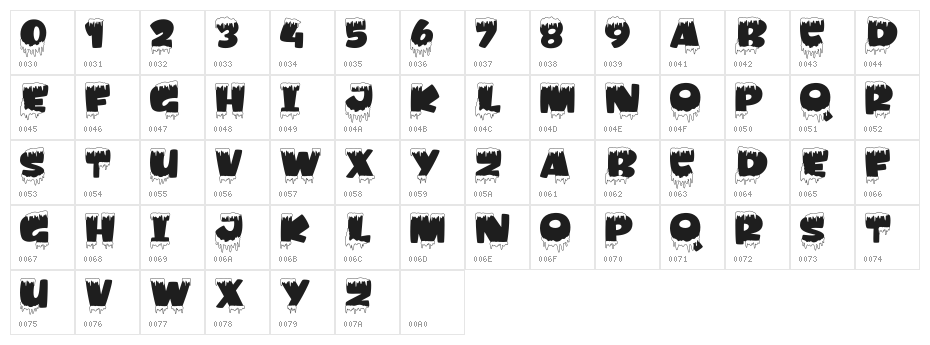 Amonk Outline Character Map