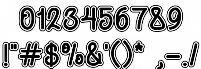 Amorany Bubble フォント その他の文字