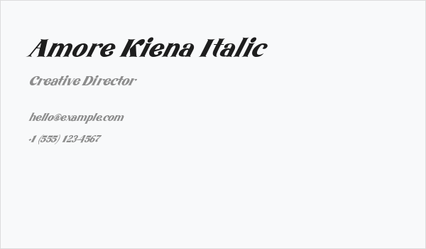 Amore Kiena Italic Business Card