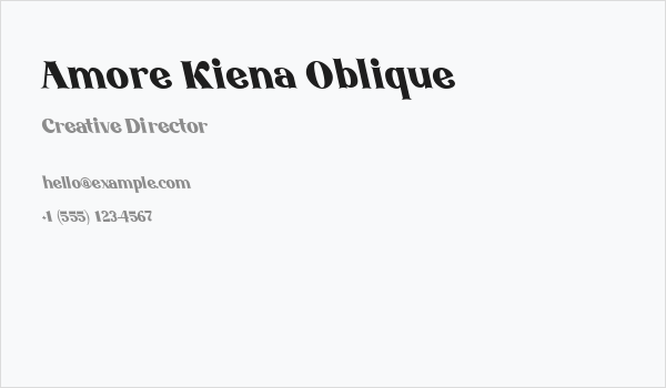 Amore Kiena Oblique Business Card