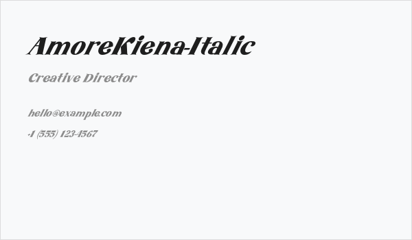 AmoreKiena-Italic Business Card