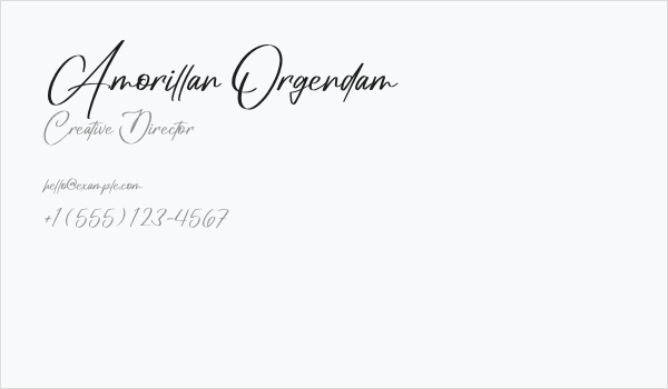 Amorillan Orgendam Business Card