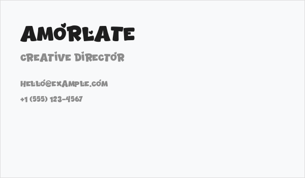 Amorlate Business Card