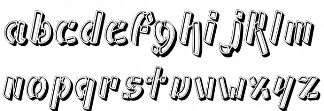 Ampad 3D Regular Font LOWERCASE