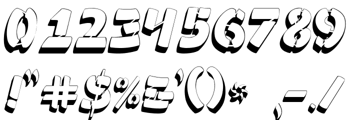 Ampad 3D2 Regular Font OTHER CHARS