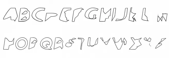 Ampere Outline Italic Caratteri MAIUSCOLE