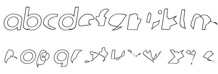Ampere Outline Italic Polices MINUSCULES