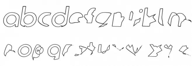 Ampere Outline Italic फ़ॉन्ट लोअरकेस