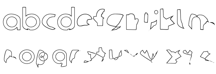 Ampere Outline Font LOWERCASE