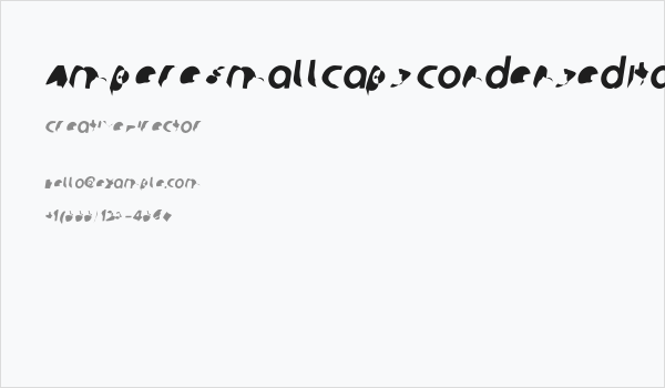 Ampere SmallCaps Condensed Italic Business Card