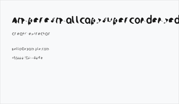 Ampere SmallCaps SuperCondensed Business Card